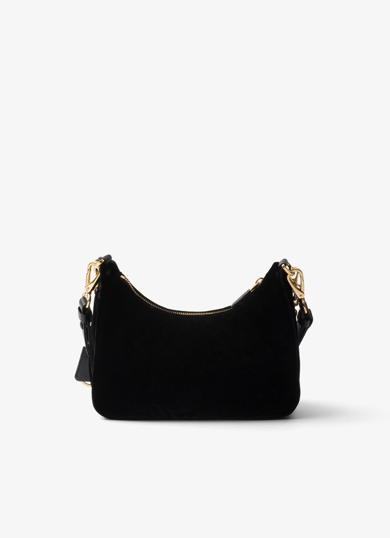 Prada Re-Edition velvet shoulder bag with leather details