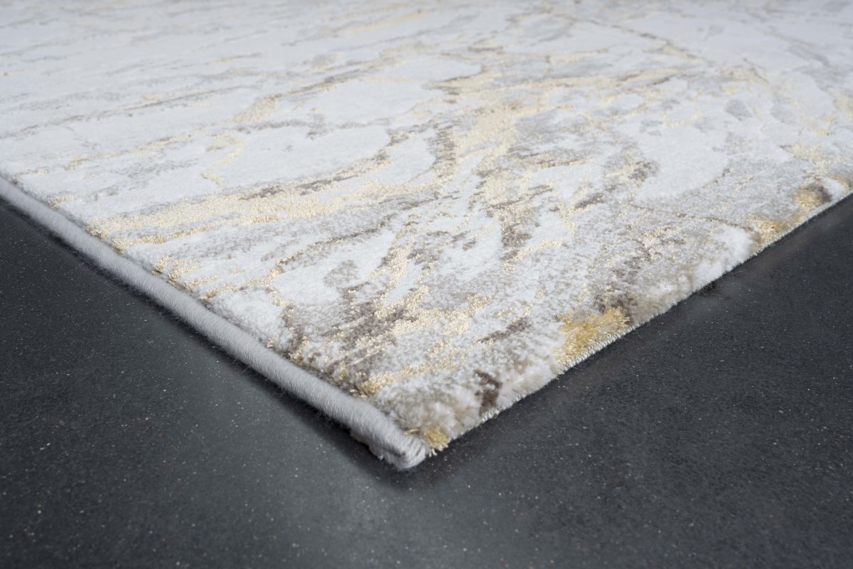 Webteppich Peridot Creme-Grau-Gold 80 x 150 cm