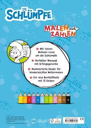 Die Schlümpfe: Malen nach Zahlen ab 5