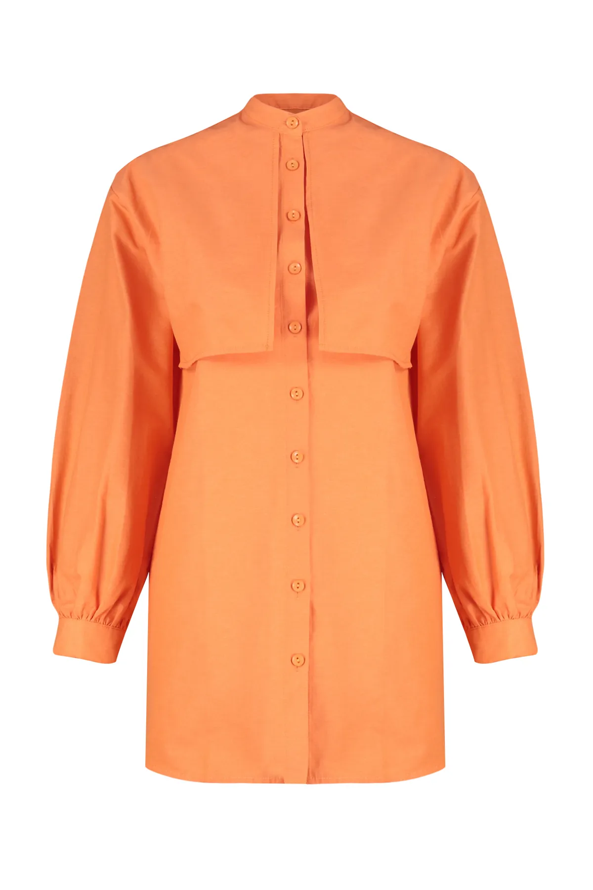 Trendyol Modest  Orangefarbenes gewebtes Baumwollhemd TCTSS23TG00030