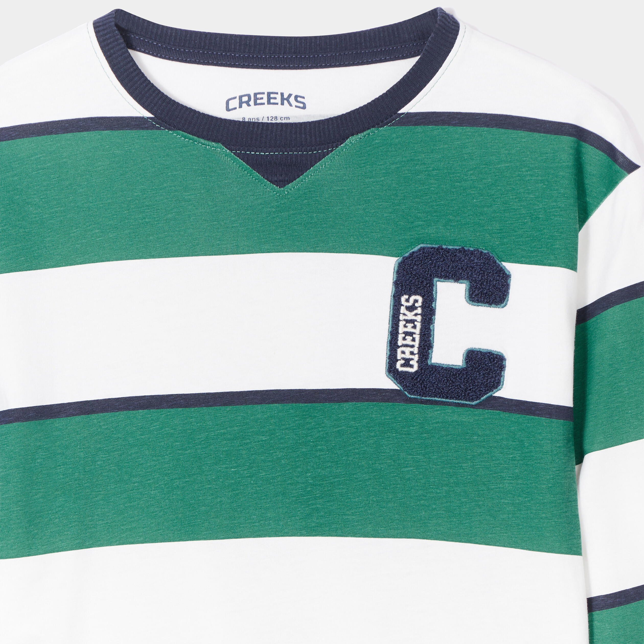T-shirt manches longues coton Creeks vert garçon | La Halle
