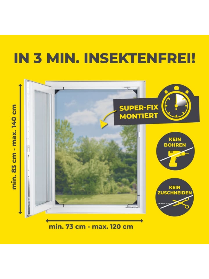 EASYmaxx EASYmaxx Insect Protect - Teleskop-Insektenschutzgitter - anthrazit - 4er-Set günstig kaufen onesize