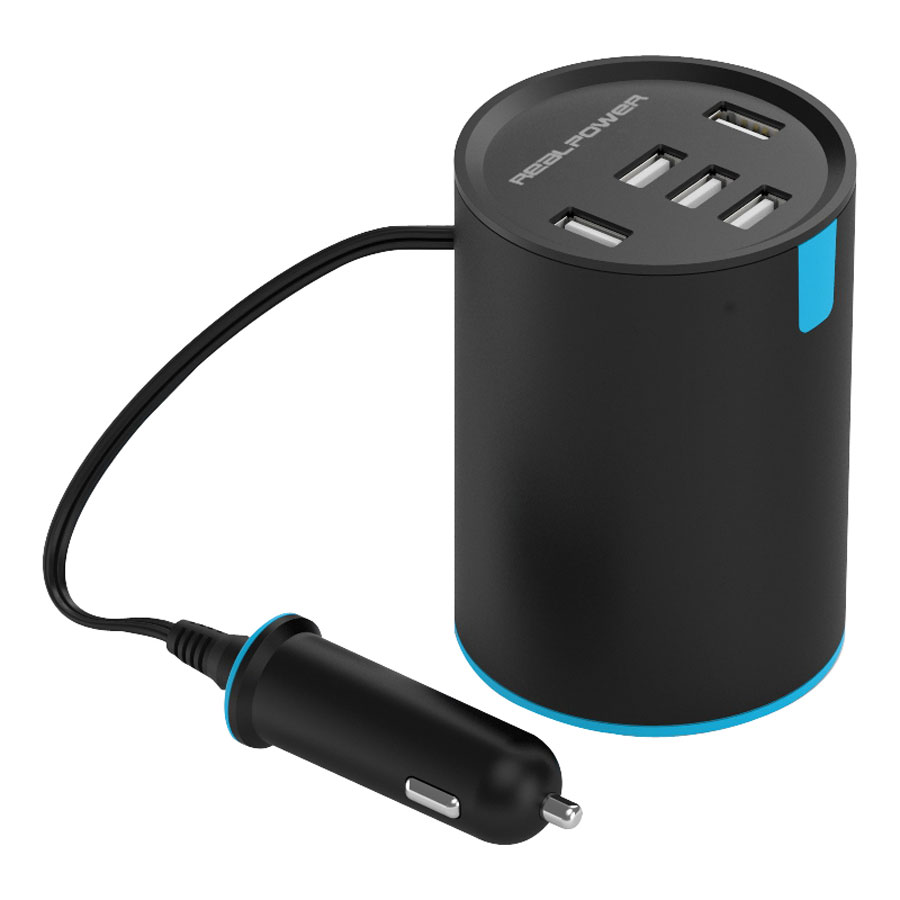 ultron Kfz-Ladestation RealPower car charger Tube 5 mit 5 USB-Ladeports, 1 Stück - ATU