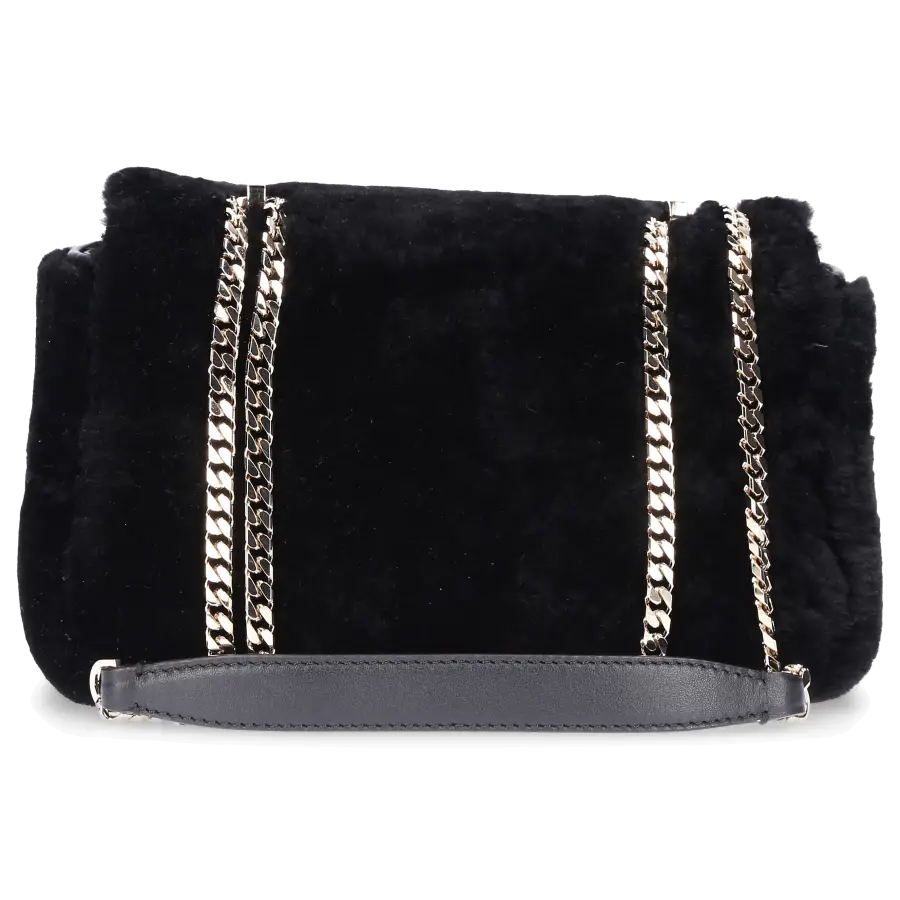Les Petit Joueurs - Handtasche IVY Shearling Wool - schwarz