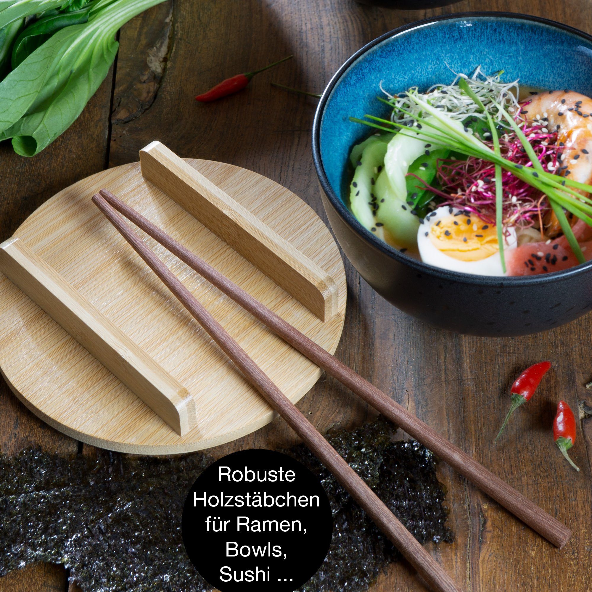 Moritz & Moritz Suppenschüssel 2x Ramen Schüssel Blau, Keramik, (2 Personen), Ramen Bowl Set