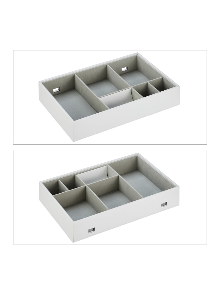 relaxdays Schmuckaufbewahrung in Weiß - (B)32 x (H)7 x (T)22 cm günstig kaufen onesize
