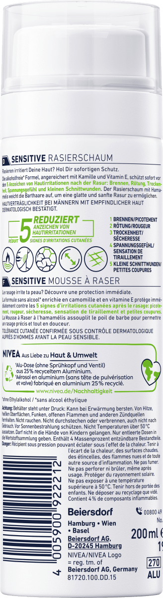 Rasierschaum Sensitive, 200 ml