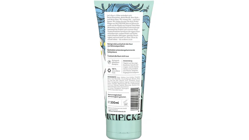 SALTHOUSE Totes Meer Natural Minerals Waschgel Anti Pickel 200 ml