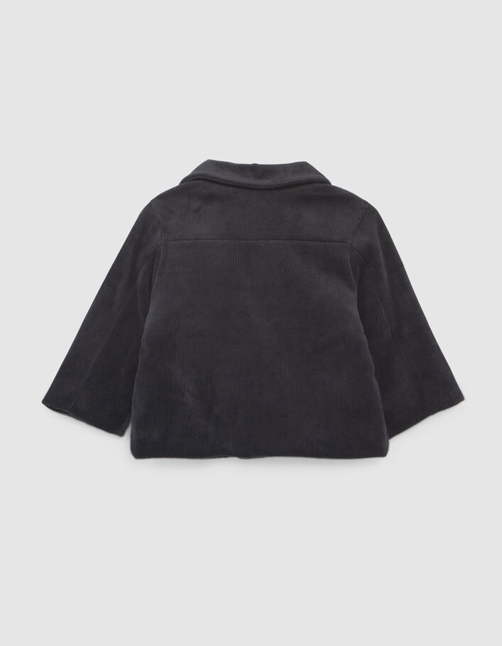 Cardigan noir esprit motard velours côtelé fille