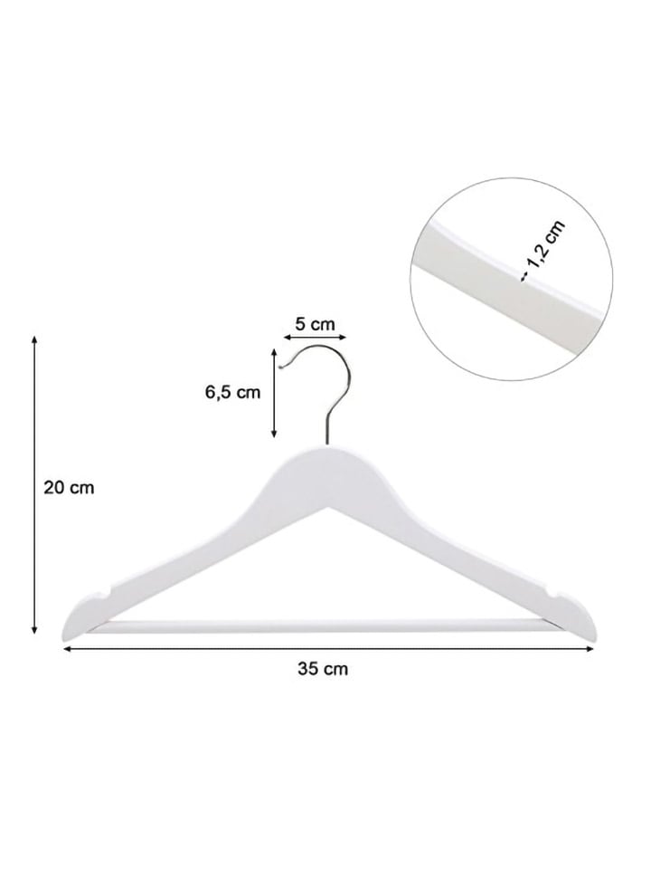 Songmics 20er-Set: Kleiderbügel in Weiß/ Silber - (B)35 x (H)20 cm günstig kaufen onesize