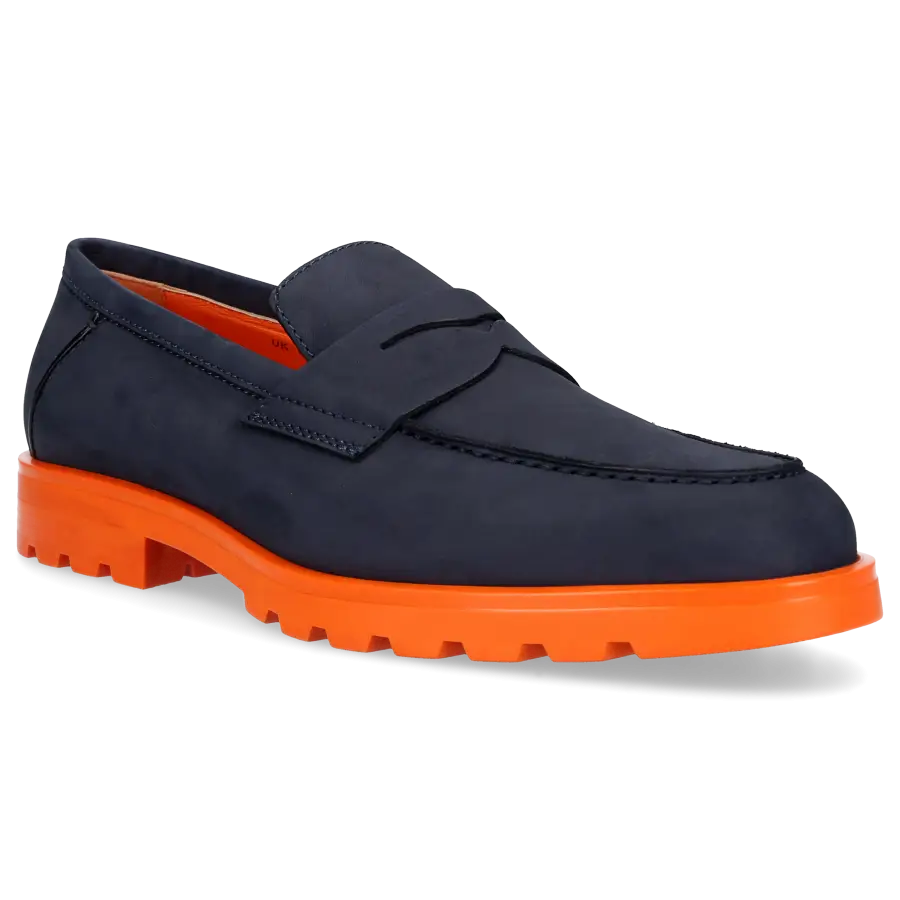 Santoni - Loafer 18610 Nubukleder - blau