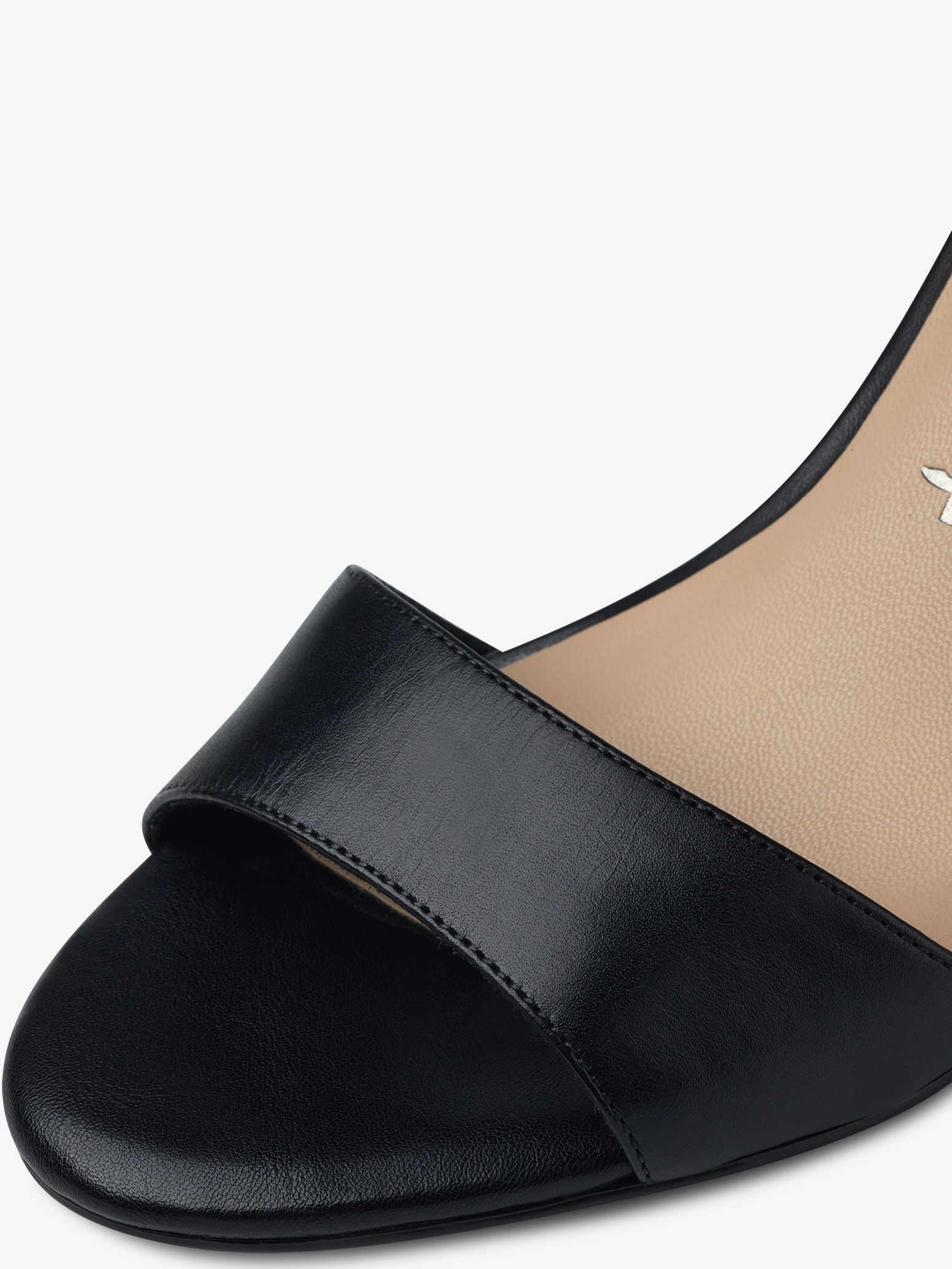 Sandale à talon en cuir - noir
