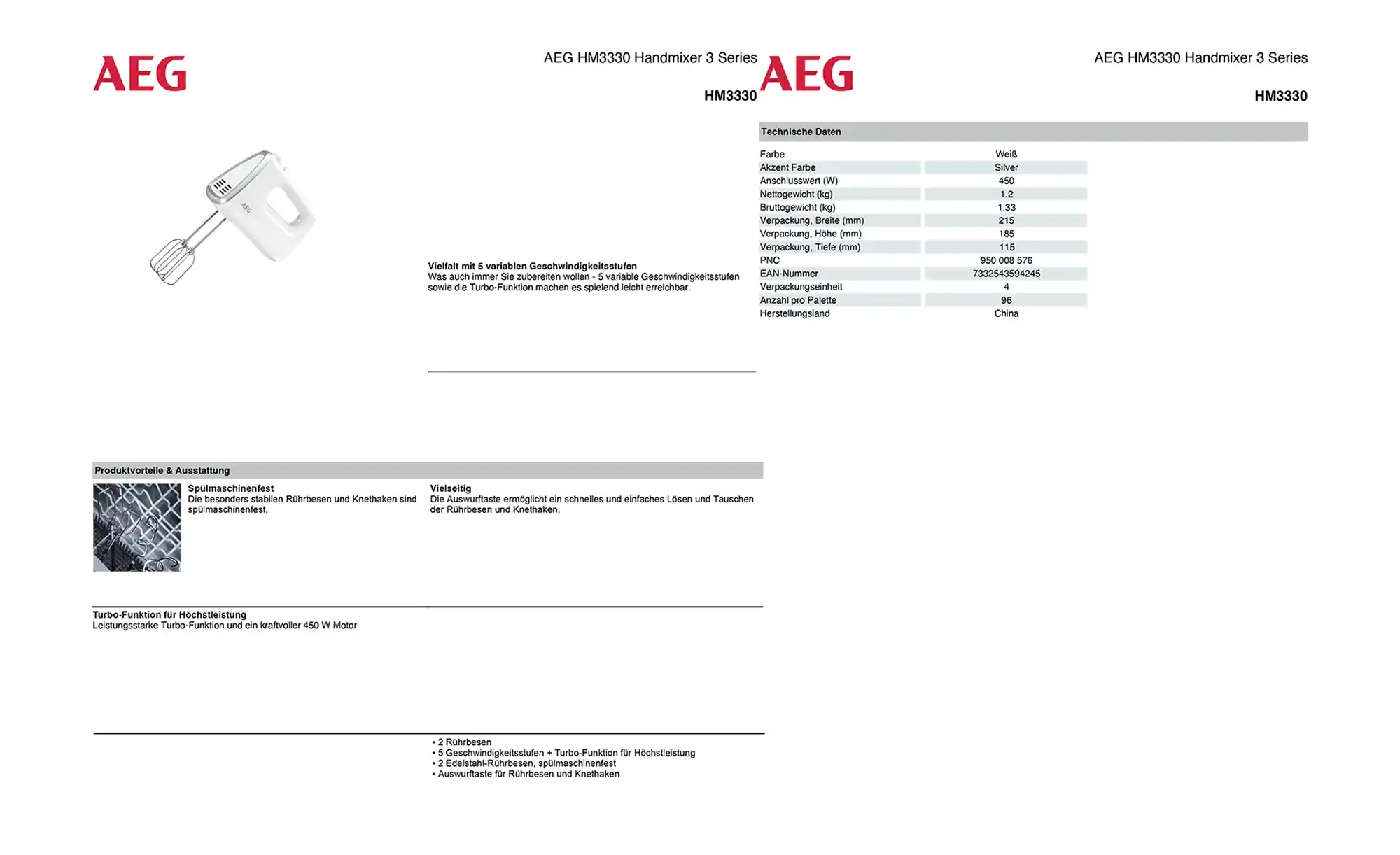 AEG Handmixer  HM3330