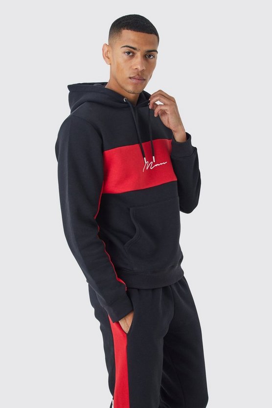 Man Signature Slim-Fit Colorblock Trainingsanzug mit Kapuze