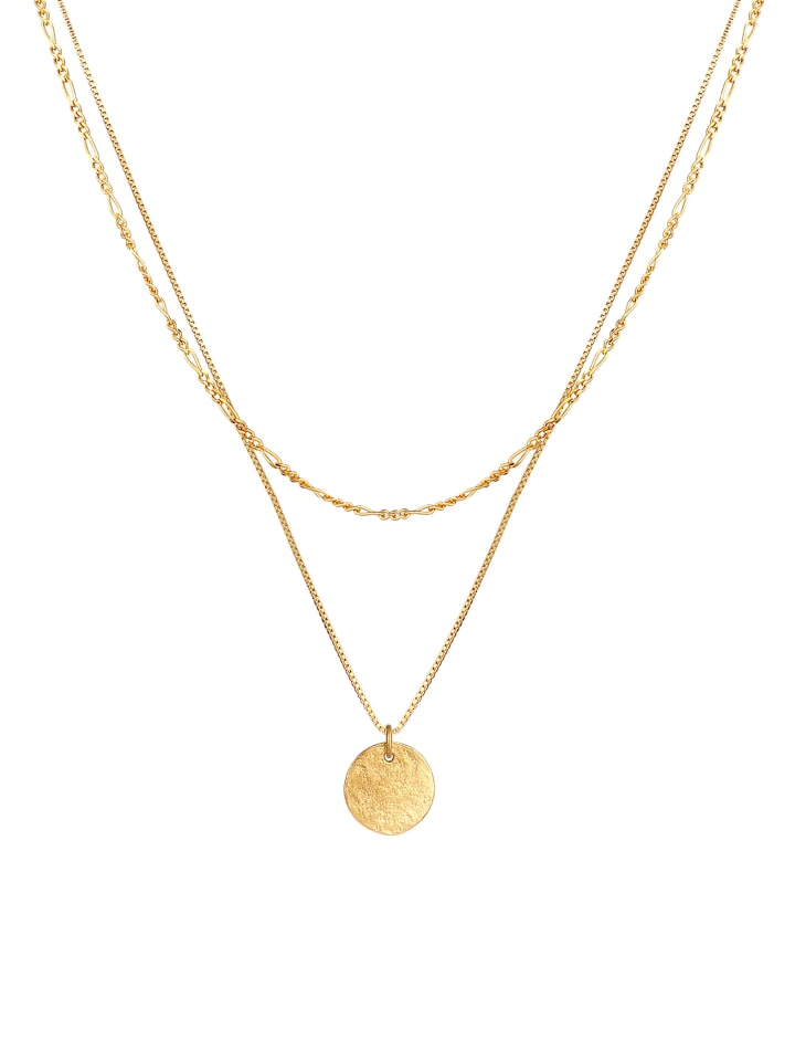 Elli Halskette 925 Sterling Silber Plättchen, Figaro in Gold günstig kaufen