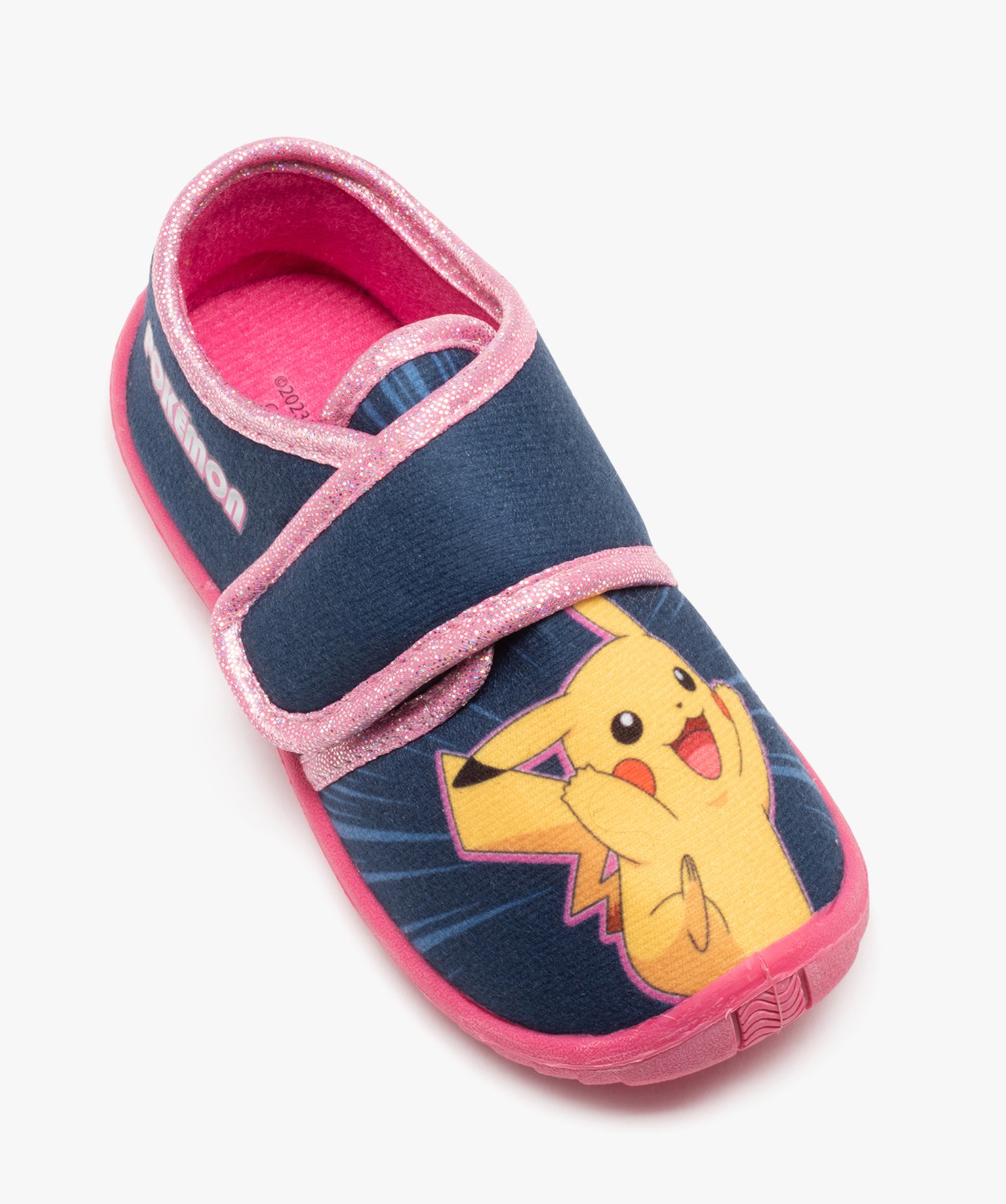 Chaussons fille bottillons à scratch Pikachu - Pokemon bleu | GEMO