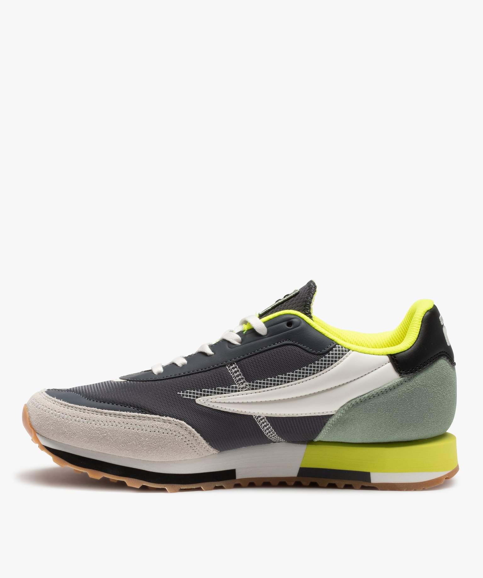 Baskets homme retro running détails fluo - Fila Retronique gris | GEMO