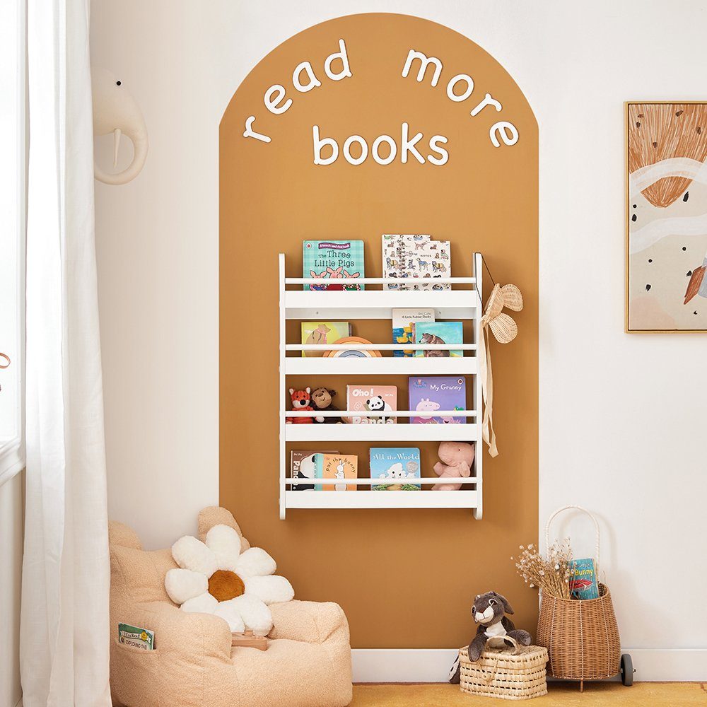 SoBuy Bücherregal KMB08, Kinderregal mit 4 Ablagen für Bücher und Deko