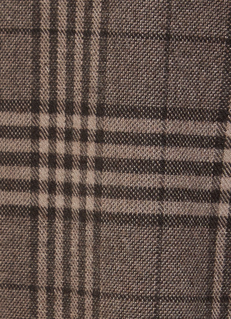 OLAF High waist straight fit trousers in wool blend with checked design