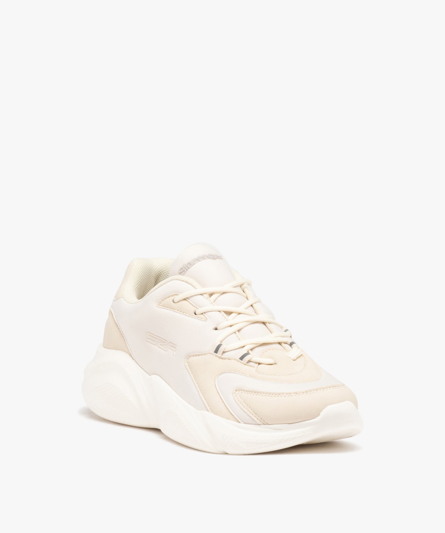 Baskets femme bi-matières à semelle épaisse - Slazenger blanc | GEMO