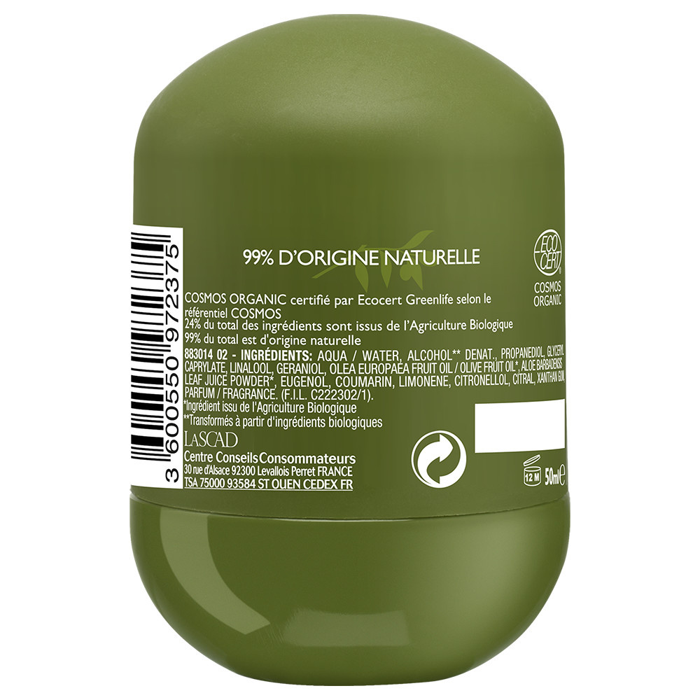 La Provençale Le Déodorant Fraîcheur Senteur Savon deMarseille Déodorant Bille Bio