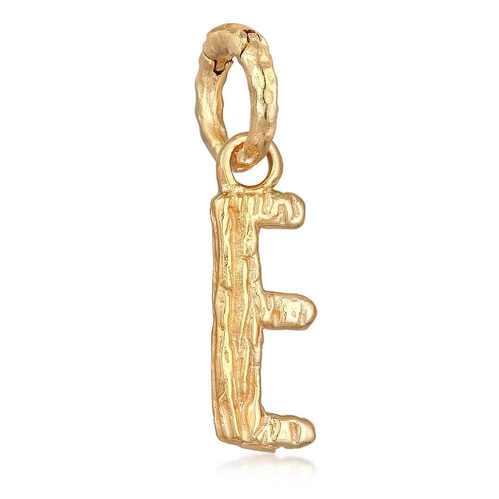 Elli Elli Pendentif Femmes Lettre E Look Organique en argent sterling 925 plaqué or Pendentif