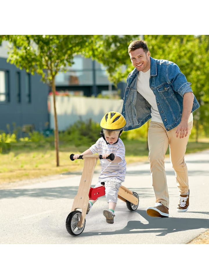 COSTWAY 2 in 1 Laufrad Roller in Rot günstig kaufen 97 cm