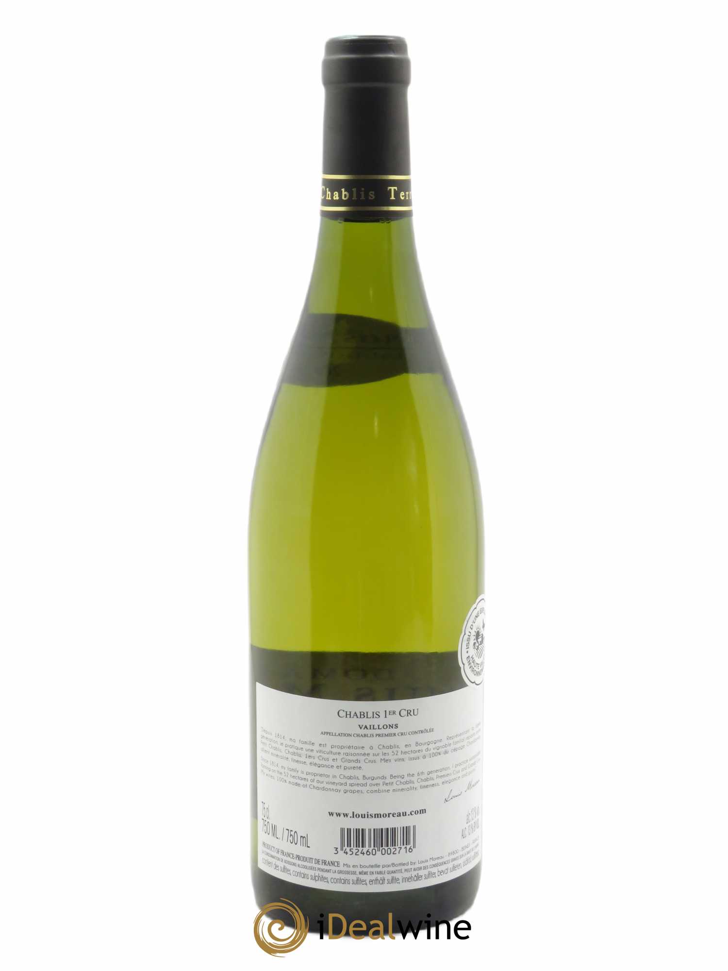 Chablis 1er Cru Vaillons Louis Moreau  2019 - Lot de 1 Bouteille