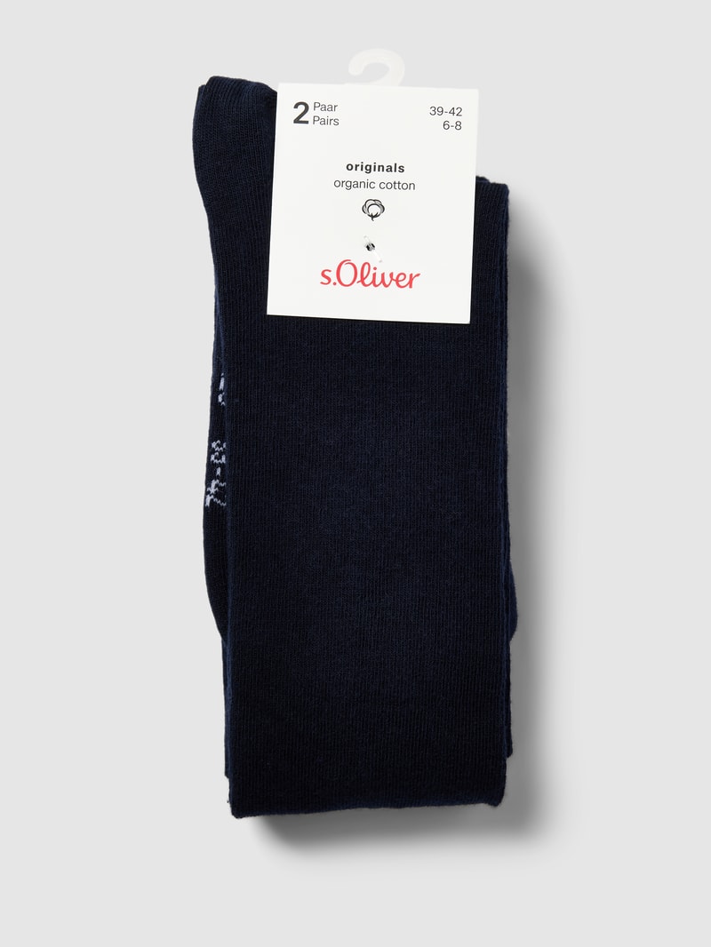 Socken mit hohem Schaft im 2er-Pack in dunkelblau