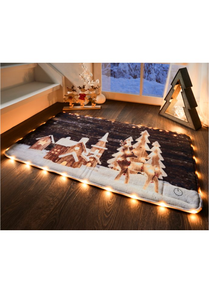 LED Dekomatte mit Weihnachtsaufdruck