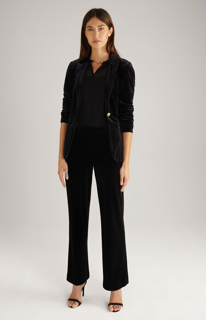 Samt-Blazer in Schwarz