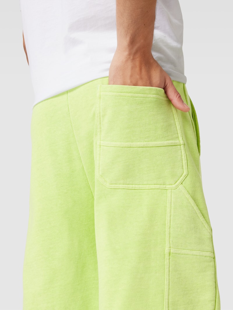 Shorts mit Label-Stitching Modell 'Neon' in neon grün