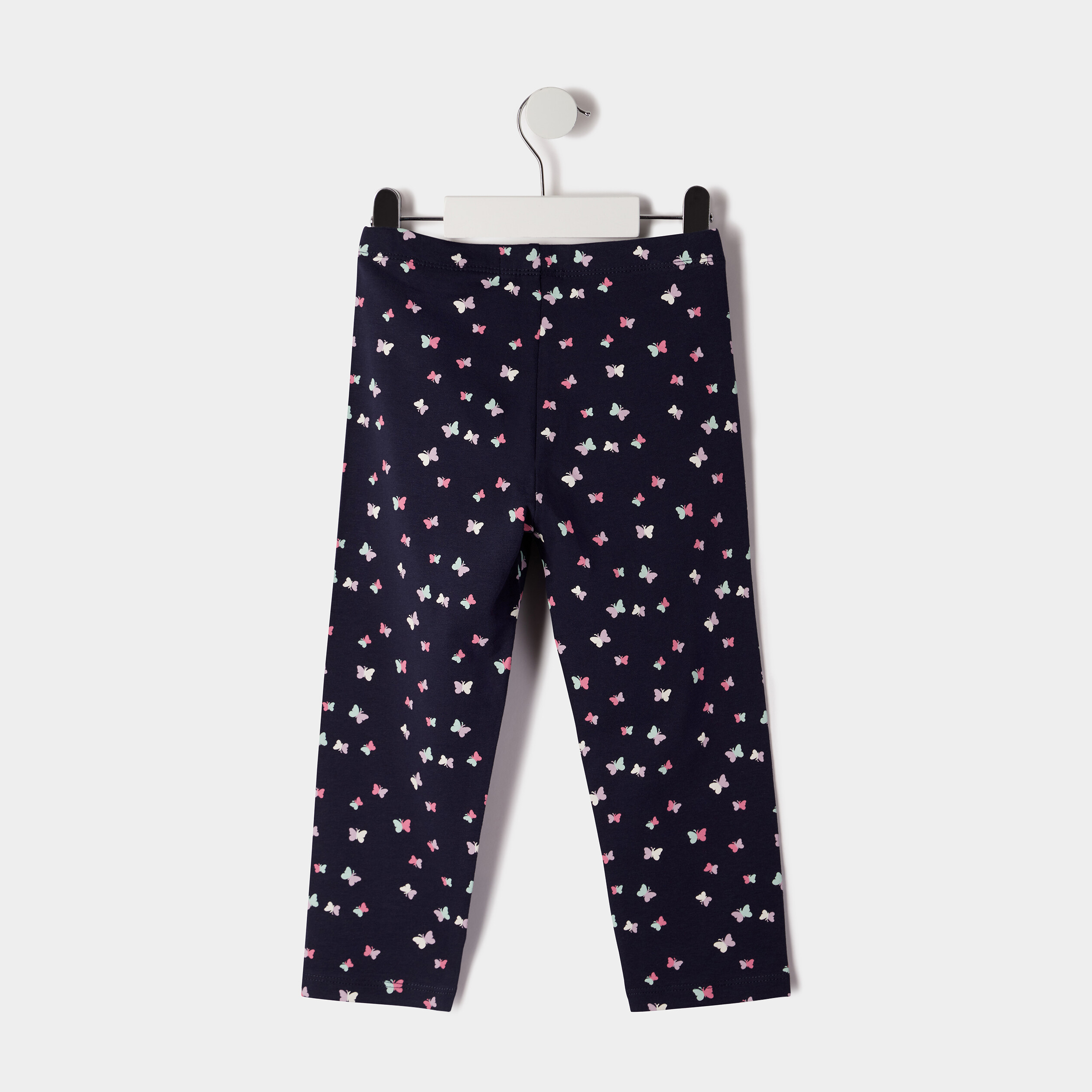 Lot 2 leggings élastiqués 7 8ème bleu marine fille | La Halle