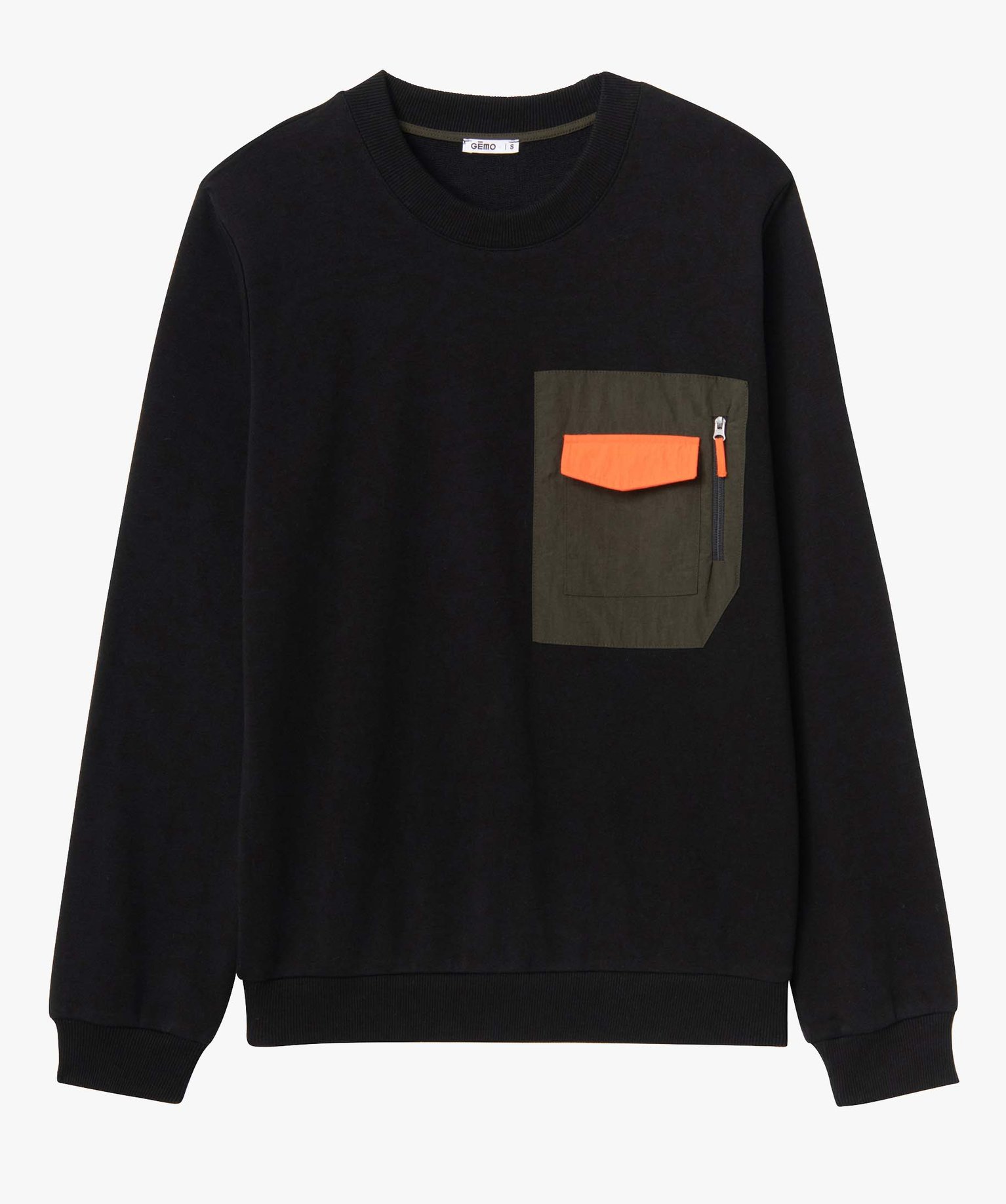 Sweat femme avec poche poitrine XXL noir | GEMO
