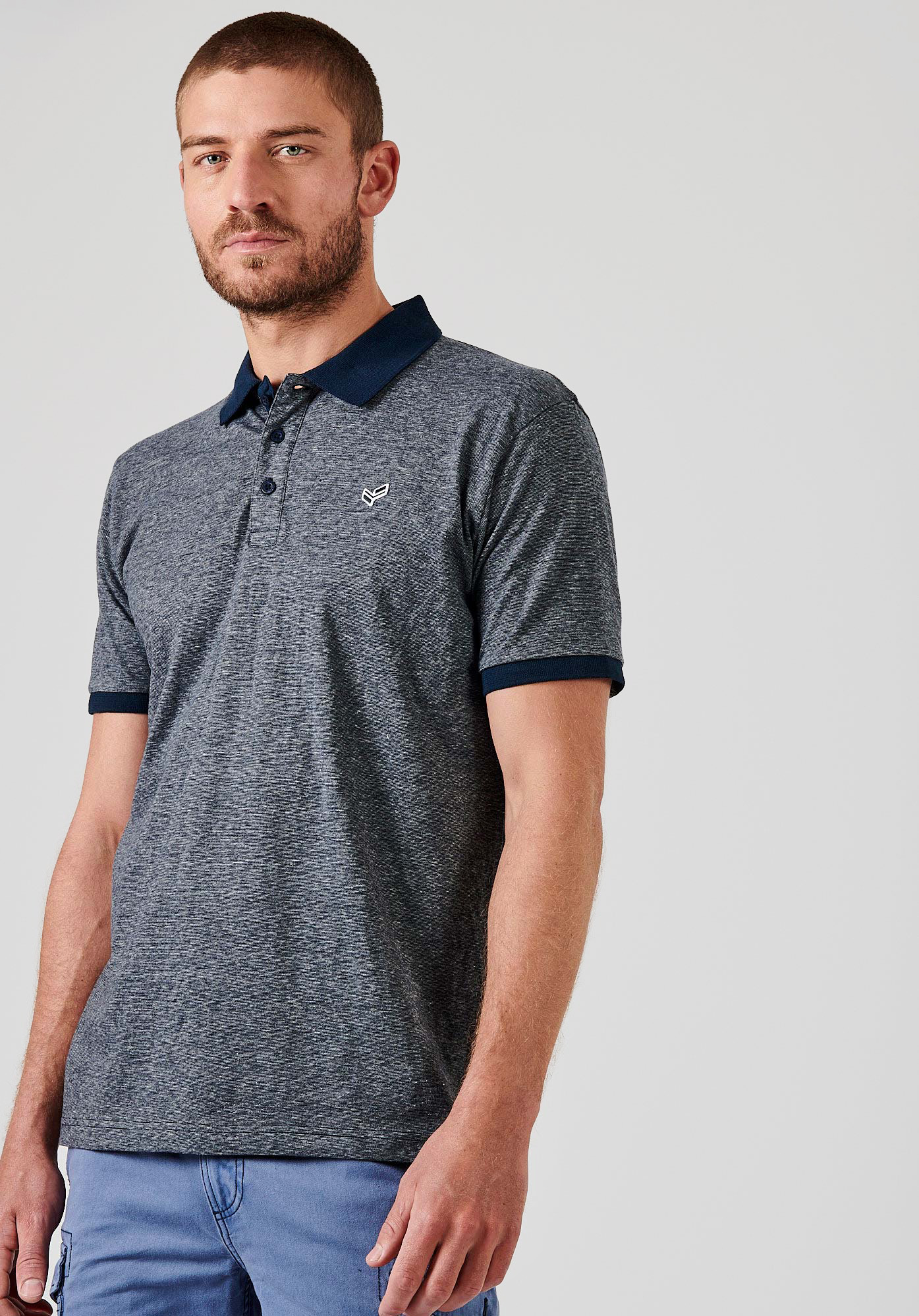 STEF   Polo bleu Homme 100% coton bio