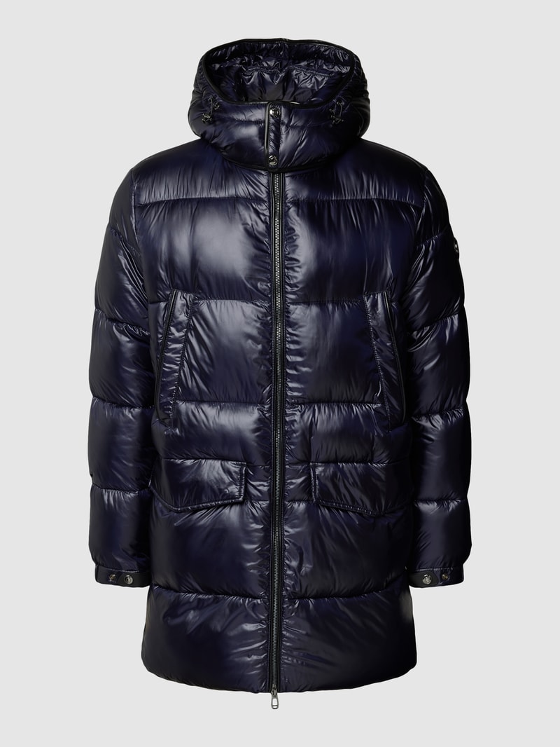 Steppjacke mit Kapuze Modell 'Castor' in marineblau