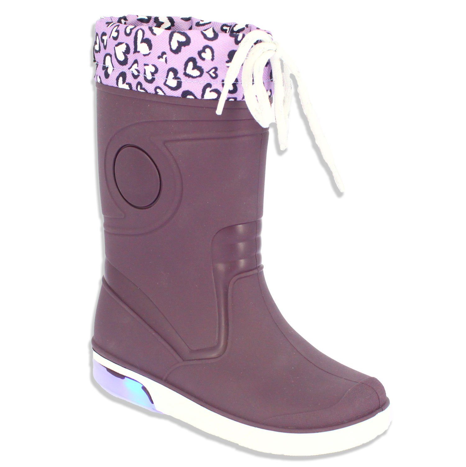 Beck Blinking Valentine mit Warmfutter Regenstiefel mit Blinkersohle Gummistiefel (für Mädchen, für warme, trockene Füße bei Nässe und Kälte) Wasserdicht, Warmfutter, schmale Passform