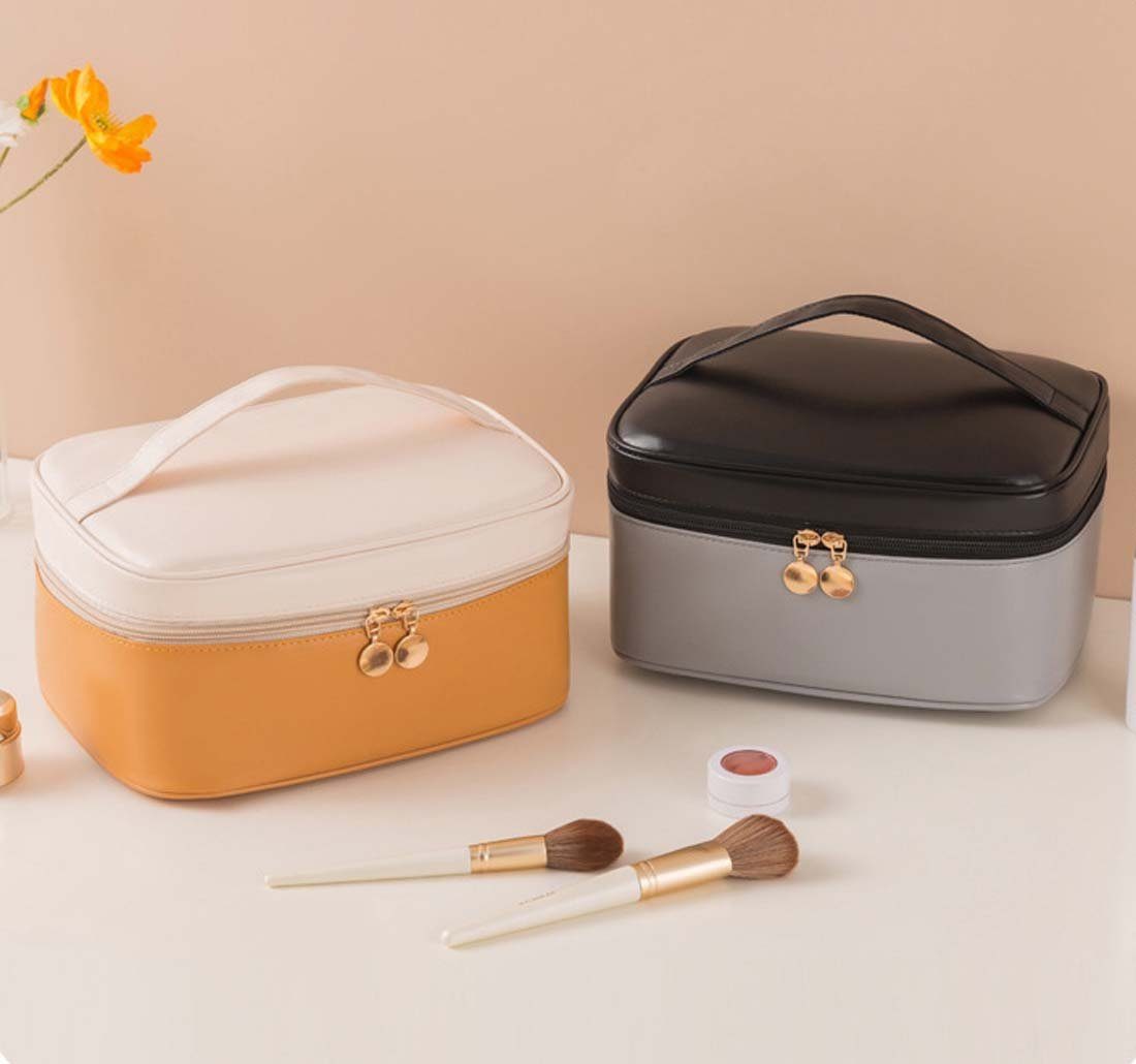 FIDDY Aufbewahrungstasche Farbblockierte Damen-Kosmetiktasche, tragbare Handtasche (multifunktionale wasserdichte Kulturtasche, Aufbewahrungstasche für Geschäftsreisen, 1-tlg)
