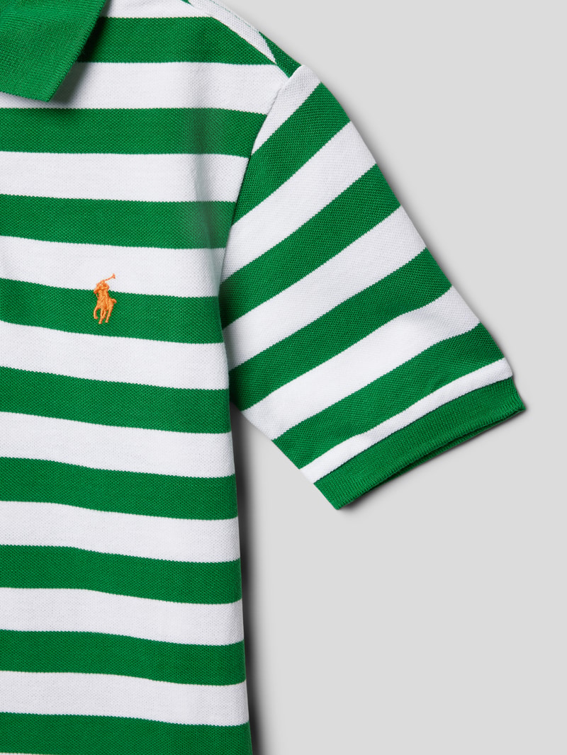 Poloshirt mit Label-Stitching in grün