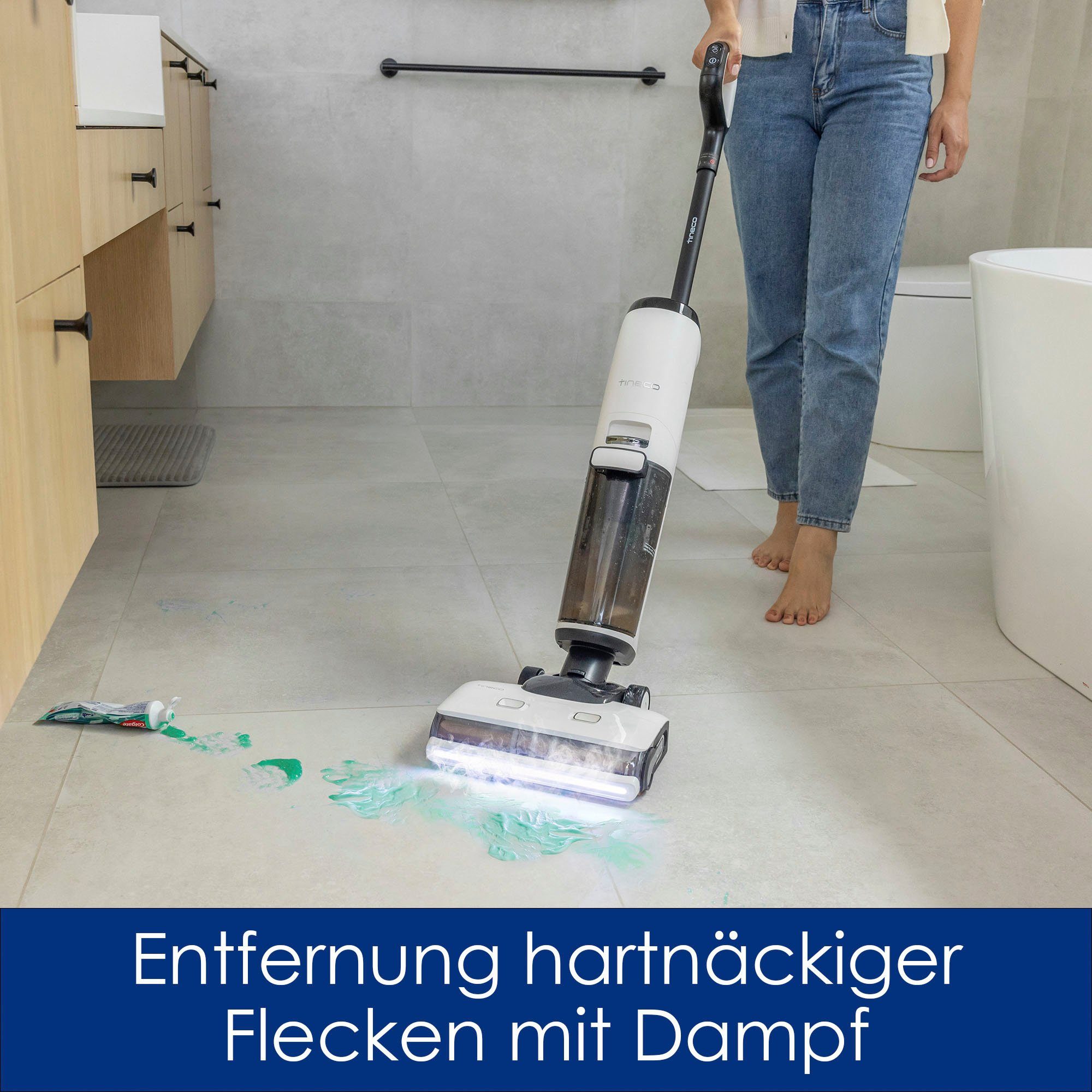 Tineco Nass-Trocken-Akkusauger Floor One S7 Steam Plus mit Dampfreinigung, 350 W, beutellos