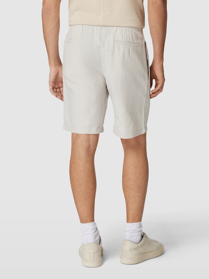 Shorts mit Bundfalten Modell 'alfonso' in ecru