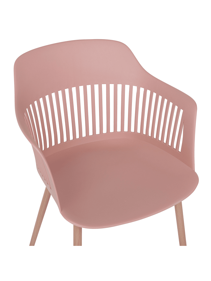 Beliani 2er-Set Esszimmerstuhl BERECA in Rosa/Heller Holzfarbton günstig kaufen onesize