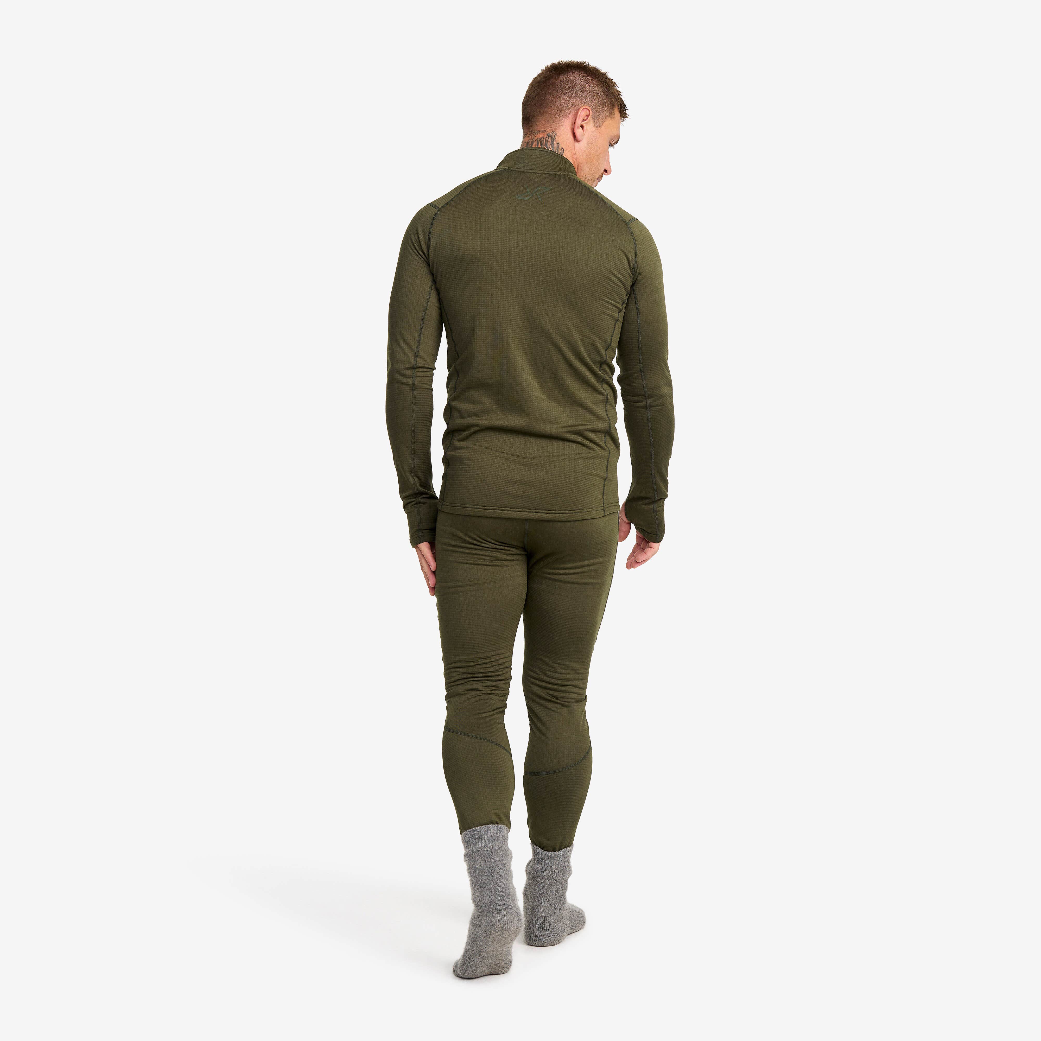 Waffle 1/2 Zip Baselayer Top Homme Grape Leaf