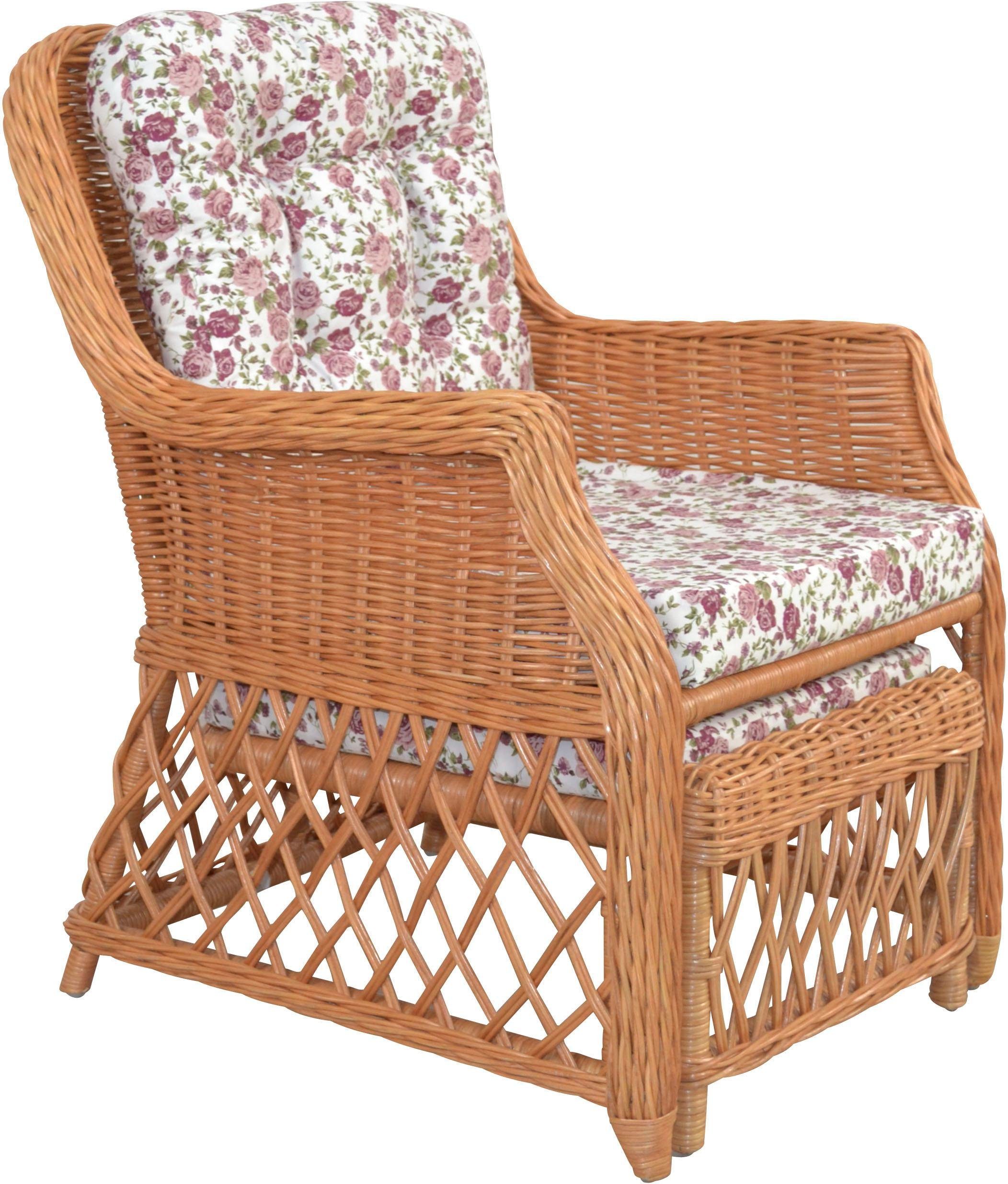 Home affaire Rattanstuhl, Handarbeit, Maße (B/T/H): (67/75/91)