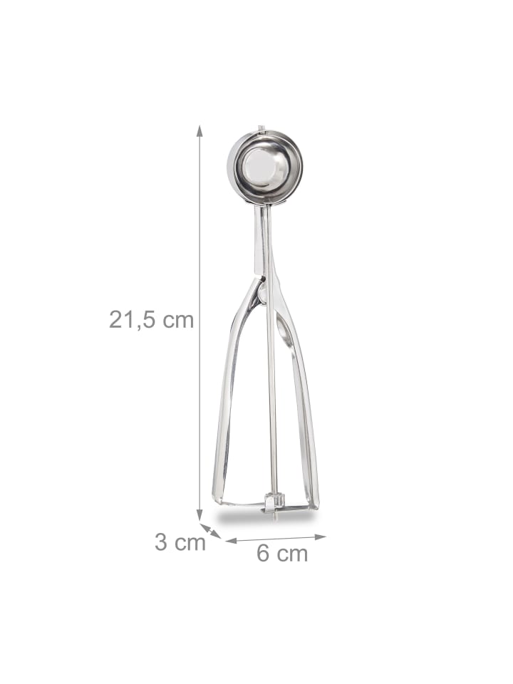 relaxdays Eisportionierer in Silber - Ø 39 mm günstig kaufen onesize