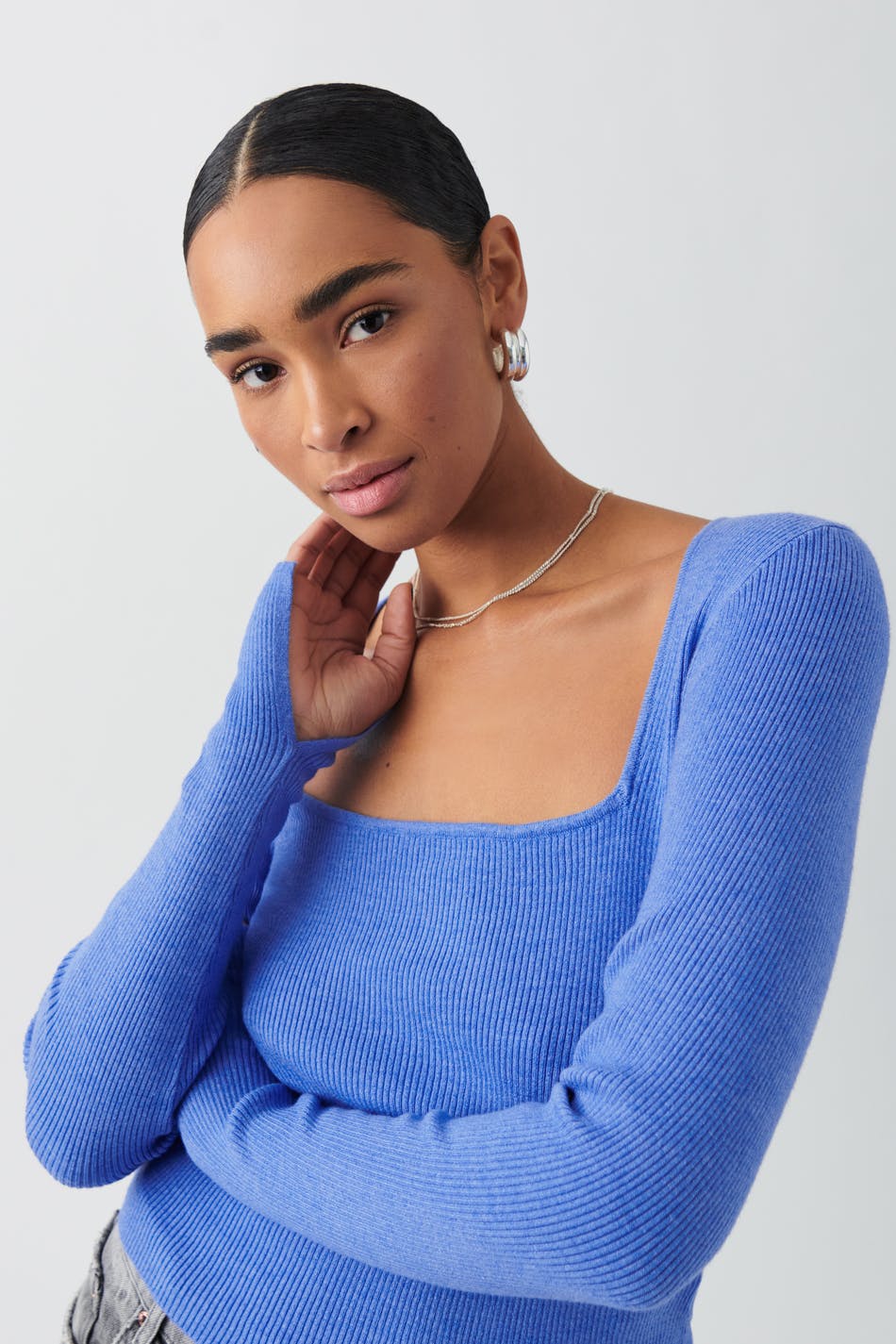 Knitted squareneck top