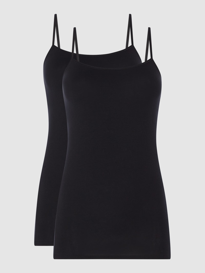 Unterhemd mit Stretch-Anteil im 2er-Pack in schwarz
