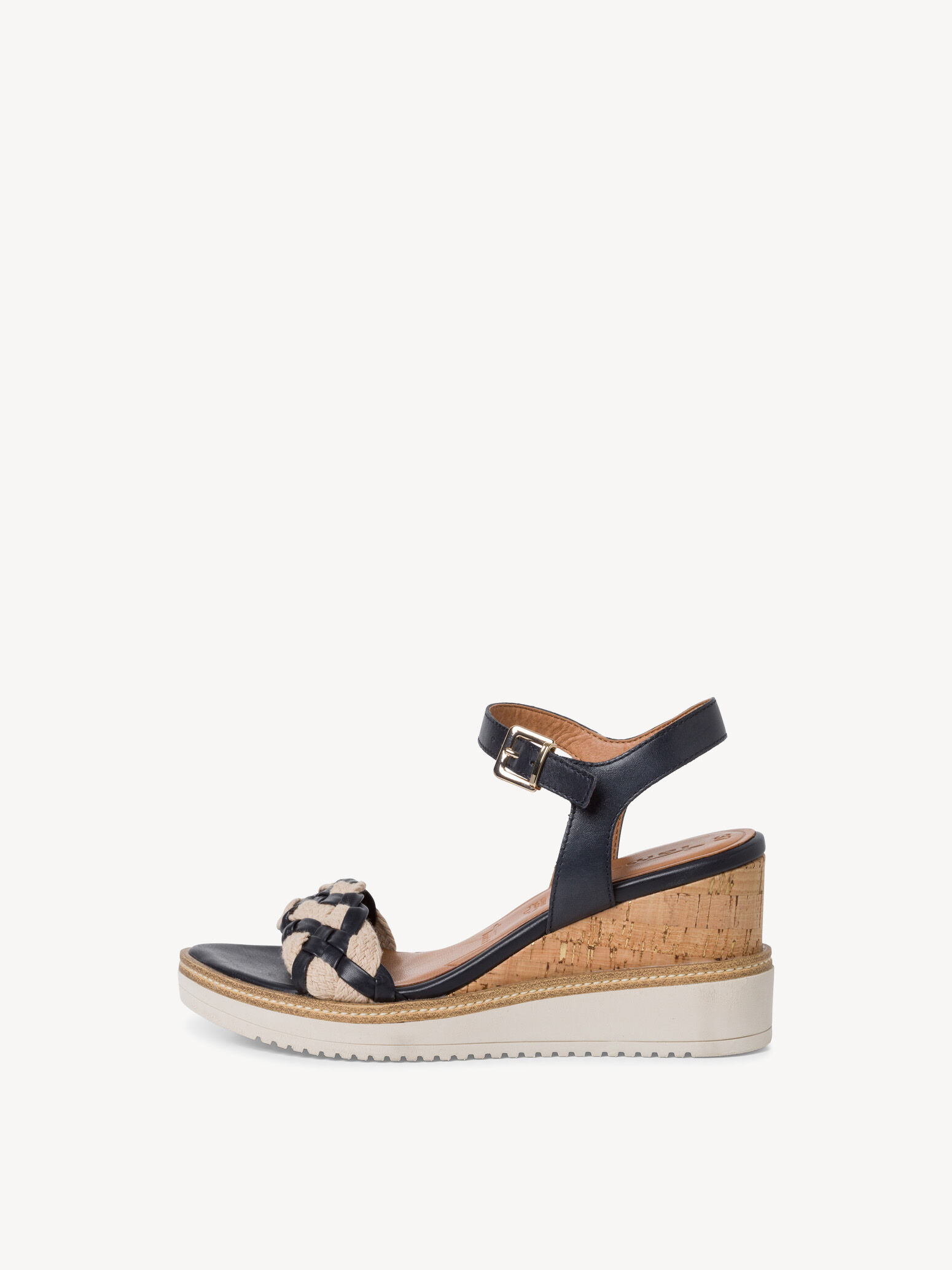Sandale à talon en cuir - bleu