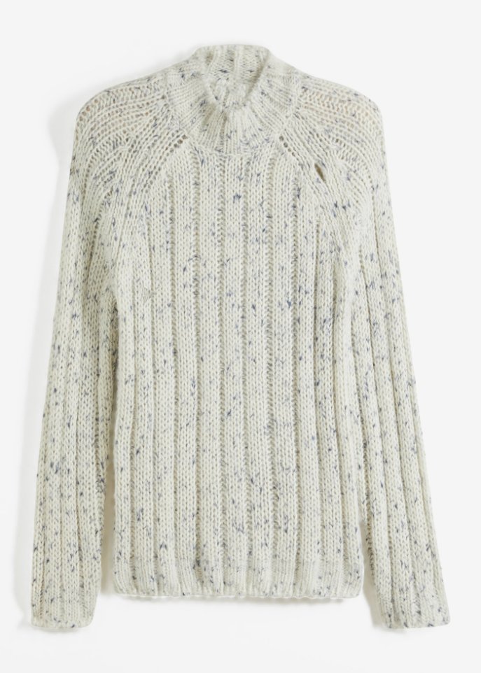 Pullover in Rippstrick mit Wollanteil