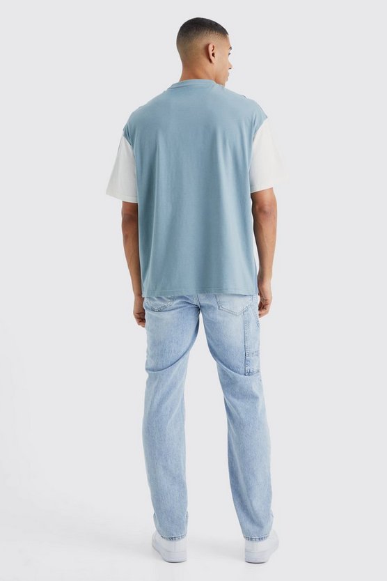 Besticktes Colorblock T-Shirt